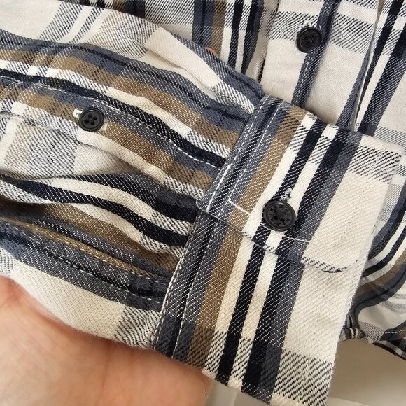 Howe Creative Workforce Plaid Button Down Cotton Flannel Shirt Long Sleeve L - Picture 5 of 12